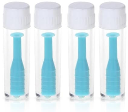 KAPSING 4 Unidades de Ayuda para la inserción de Lentes de Contacto, Color Rosa, Ayuda para la inserción de Lentes de Contacto, Ventosa para Lentes de Contacto, Lentes Blandas (Azul)