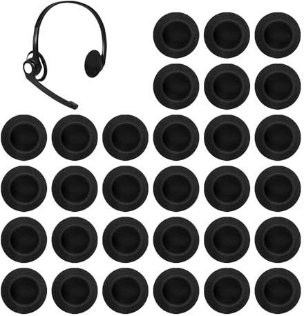 SLEEKEE Accesorio para auriculares almohadilla de espuma antideslizante y antisonido, negro, 5 cm, 30 unidades, compatible con Headphones