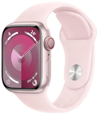 Apple Watch Series 9 [GPS + Cellular, 41mm] Caja de Aluminio Rosa con Banda Rosa Deportiva, M/L (Reacondicionado)