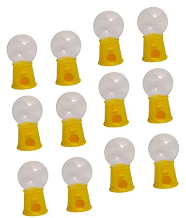 COSMEVIVI 12 Pezzi Giocattolo Della Macchina Per Caramelle Macchina Per Gomme Macchina a Benna Piccolo Distributore Automatico Cubo Buono Giocattolo Agitato Creatore Di Biscotti Gioco Yellow