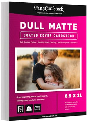 Dull 100lb Cover Digital Low Gloss Cardstock, Double Sided C2S, Coated, Perfect for Color Laser Printing, Design Proposals, Business Cards, Flyers, Brochures | Matte Finish | 8.5 x 11 | 50 Sheets