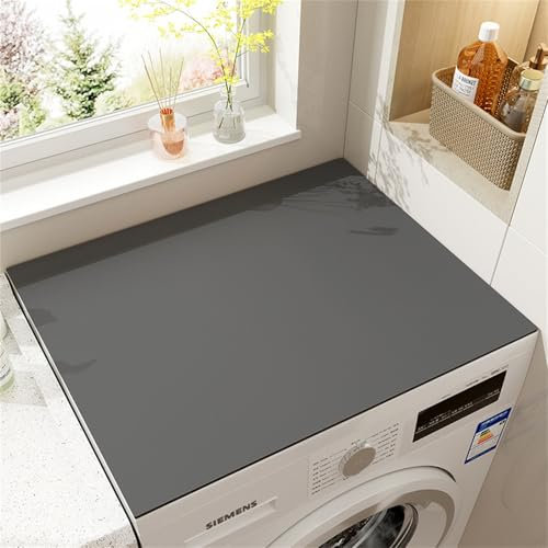 Highdi Housse de Protection pour Machine à Laver Top Mode Couleur Unie,Coussin de Machine à Laver Antidérapant Housse de Machine à Laver pour Machine à Laver Ou Sèche-Linge (Gris Foncé,65x90cm)