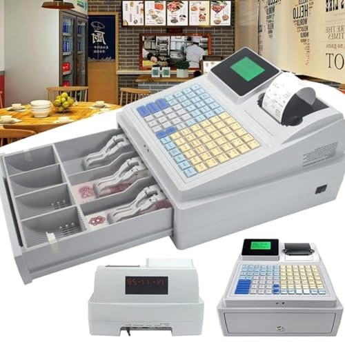 Caisse enregistreuse, registre d'échelle d'étiquette, Affichage LED à 8 Chiffres au Dos avec tiroir pour Restaurant, supermarché, détail - Système de Gestion de trésorerie Efficace