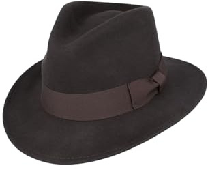 Wool Felt Wide Brim Fedora Hat for Men & Women, Crushable Fedora
