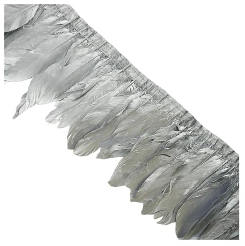 Plumes d'oie dorées et argentées de 2 mètres, garniture sur ruban à franges, plumes d'oies for l'artisanat, accessoires de couture dorée, décoration(22)