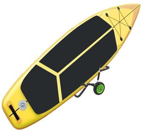 Transportwagen Surfwagen Transport Trolley klappbar Wagen bis 80kg, Kanuwagen Bootstrailer für 2er SUP, Stand Up Paddle Surfboard, Kajak (Grün)