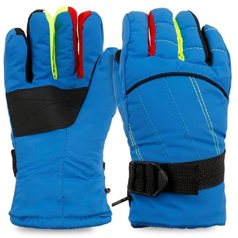 Gants Enfant, Gants De Ski Enfants, Imperméable Et Coupe-Vent, Pour Enfants, Luge, Snowboard, Ski, Cyclisme, Candonnée, Vélo, Équitation, Patinage Pour Garçons Et Filles De 8 À 14 Ans, Bleu 1 Paire