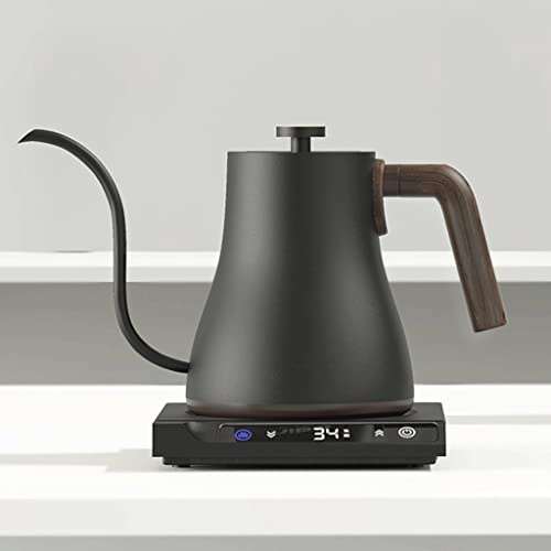 Kaffe Elektrisk Vattenkokare Svanhals Elektrisk Te Vattenkokare Vattenkokare Samovar Temperaturkontroll Kaffekanna Hushållstekanna (Färg: Svart, Storlek: En storlek) (Svart En storlek)