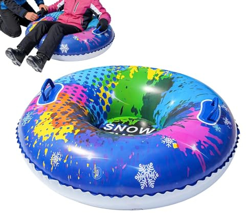 Tubo de trineo deslizante – PVC portátil resistente al frío, 95 cm PVC resistente anillos de trineo – para adultos, niños, niñas, familias, amigos, parejas, al aire libre, estación de esquí