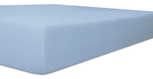 Kneer Easy-Stretch Jersey Spannbetttuch, Farbe:38 Eisblau;Größe:120x200-130x220 cm