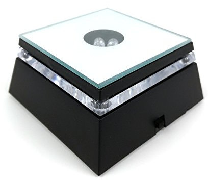 Piedistallo LED per statuette in vetro 3D, base con cambio colore, 3 LED, colore nero