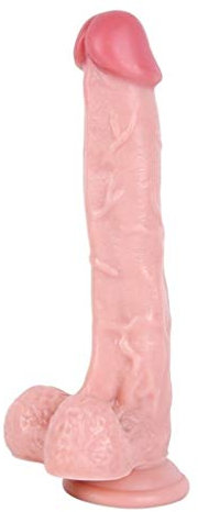 Yrrddxxoo 25,4 cm lebensechtes Massagegerät mit starkem Saugnapf, Didlos für Sêx Frauen, Braun Yrrddxxoo (Farbe: Beige)