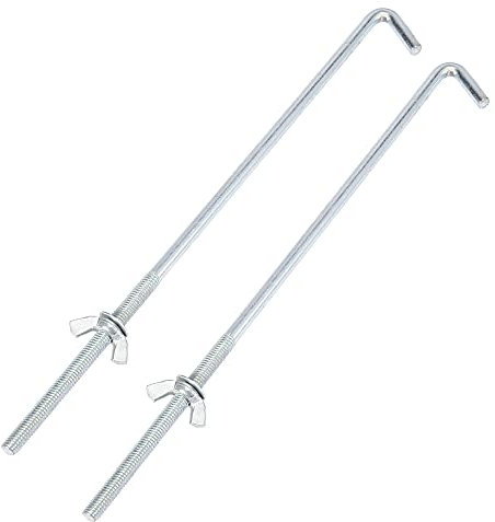 X AUTOHAUX Pair 23cm x 0.6cm Car Battery Hook Clamp Silver Tone