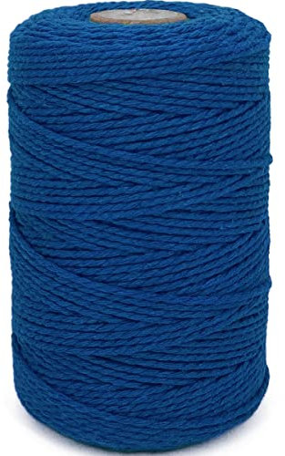 Twine String,500 Feet Cotton Butchers Twine String Cooking Kitchen Twine for Crafts Roasting Gift Wrapping DIY Decoration Gardening Packing Materials,Royal Blue