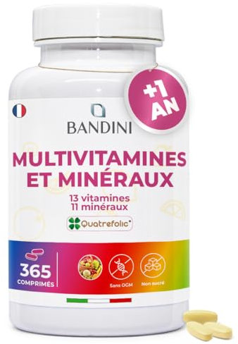 Bandini® Multivitamin | 365 hochdosierte Komplex-Tabletten | 24 Wertvolle A-Z Vitamine & Mineralien | Premium-Rohstoffe | Unterstützung von Energiestoffwechsel, Immunsystem | Laborgeprüft, GVO-frei