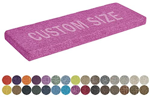 PHUSTJKL Bankkissen Bankauflage Sitzkissen für Fensterbank, Benutzerdefinierte Größe 30 Farben, 3cm/5cm/8cm Dickes Schwammpolsterung mit Hoher Dichte Waschbare Stuhlkissen, Innensofa Kissen, Rosa Lila