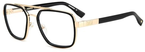 DSquared Unisex D2 0064 Sonnenbrille, Rhl/19 Gold Schwarz, 55 cm