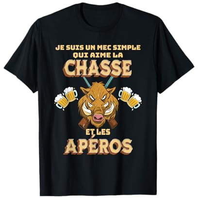 Homme J'aime La Chasse Cadeau pour Chasseur Passion de la Chasse T-Shirt