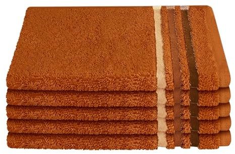 Schiesser Gästetuchset Skyline Color - 5-teilig - 30 x 50 cm - Terrakotta