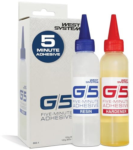 WEST SYSTEM G/5 5 Minute Epoxy Glue - Strong Instant Adhesive Resin for Metal, Wood & More - 2 Part Epoxy Resin for Quick Repairs - Great for Small fixes at Home, on the Boat & More