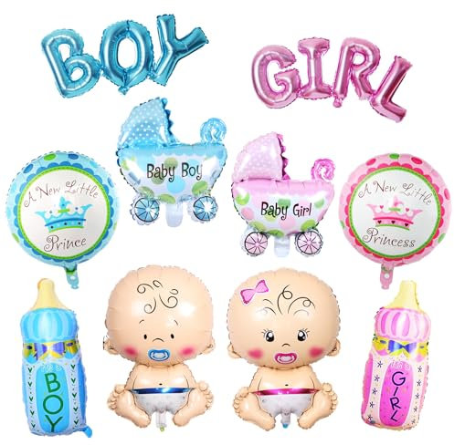 10 pezzi Gender Reveal Party Decoration ragazzo o ragazza decorazione per feste benvenuto baby forma palloncino foil boy girl palloncino in alluminio decorazione per feste per annuncio