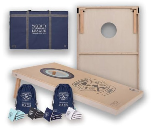 Uber Games - World Cornhole League – 90 x 60 cm Doppelbrett-Set & Tasche (3 x 2 Fuß) Turnierqualität Board & 16 professionelle Cornhole Bags – Offiziell lizenziert (Brett & Tasche)