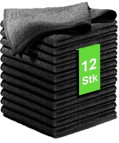 Kemes Putzlappen Mikrofasertücher Putztücher Set 12er Pack zur trockenen und feuchten Anwendung - Microfaser Küchentuch Poliertuch Reinigungstuch (12)