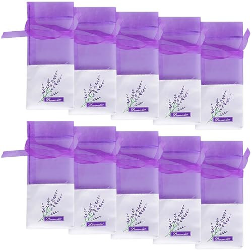 10 Pcs Lavender Bags for Wardrobes,Empty Lavender Bags for Storage Potpourri Scented, Wardrobe Fresheners Filling Bag