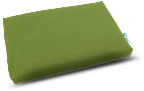 Yogan Head Cushion/Headpad (1) for Yoga/Pilates | Organic Cotton Outer Cover (Removable & Washable) | Inner Cover with Recycled Fiber Filling | 30cm×20cm×2.5cm (Moss Green)