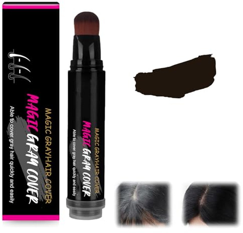 Stick De Teinture Capillaire Imperméable,Bâton De Couleur De Cheveux Instantanée,Stylo Colorant Pour Hommes Et Femmes,Poudre Pour Capillaire,Couverture Instantanée Des Cheveux Gris (Brun Foncé)