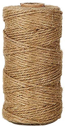 ZARRS Cuerda de Cuerda de Yute Natural de 100 Metros de Largo, 2 Capas de 1,5 mm, Cuerda de cáñamo para floristería, Tarjeta de Boda, Manualidades, Embalaje en el hogar, Aplicaciones de jardín