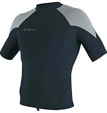 O'Neill Mens Reactor II 1mm Neoprene Wetsuit Short Sleeve Top - Slate Cool Grey - UV Sun Protection and SPF Properties - Size - S
