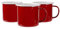 Argon Tableware Coloured Mugs - 375ml - Pack of 6 - Red Metal Insulated Coffee Mugs Lightweight Camping Cups for Drinking Tea, Hot Chocolate, Coffee