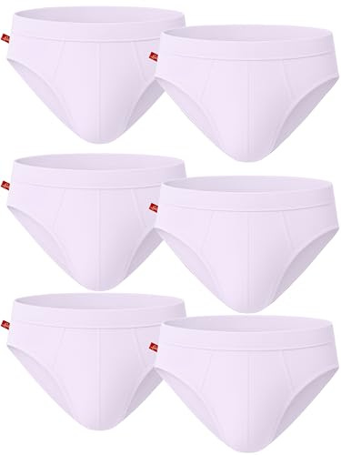 Liabel Confezione da 6 Slip Uomo Cotone 100% Set Mutande Uomo Cotone Bianche e Colorate Intimo Uomo Ragazzo Underwear