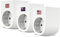 REV Traveler Reiseadapter, Steckdosenadapter, 3X Reisestecker (USA, UK, AUS, CN), Adapter Steckdose, Weiss