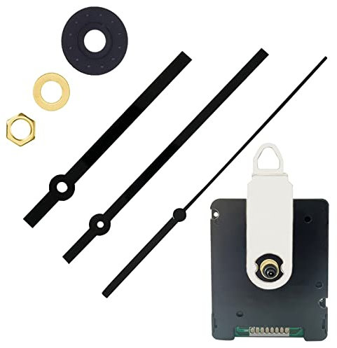 WinTaim 17MM Uhrwerk DCF Funk-Uhrwerk mit Zeigersätzen, Uhrwerk für wanduhr lautlos, Schwarz Funkuhrwerk für Ersatz DIY