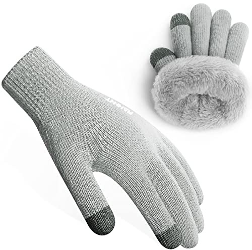 Rahhint Guantes Lana Invierno Termicos para Niños y Niñas 4-15 Años con Punto Pequeños Forro Polar Aislado