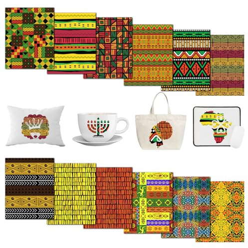 Tintnut Kwanzaa Kente Pattern Sublimation Ink Transfer Sheets 12pcs 12x10in