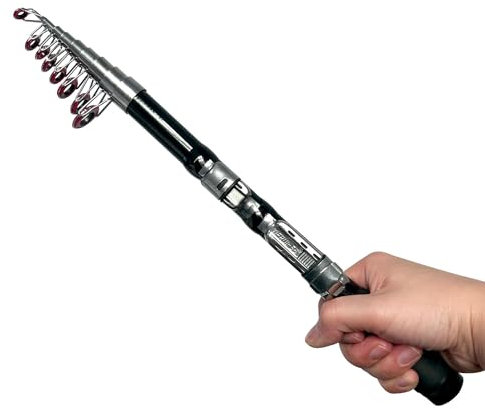 Dingbear Teleskop-Angelrute – Carbon-Mini-Angelrute Meeresangelrute mit Großer Reichweite Nicht Leicht Zu Brechen Leicht zu Tragen Geeignet Für Flüsse Seen und Ozeane(Schwarz–1,8M)