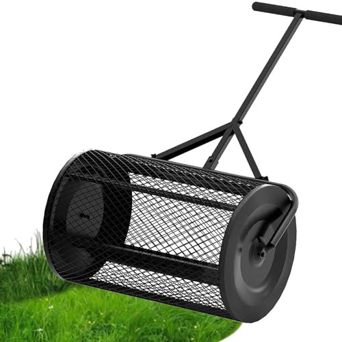 SACLMD Distribuitore di Torba,spargitore da Giardino,spargitore di Torba per Compost,Diffusione a Rete Metallica con Rivestimento in Polvere Durevole per Letame,Black-40 * 60cm