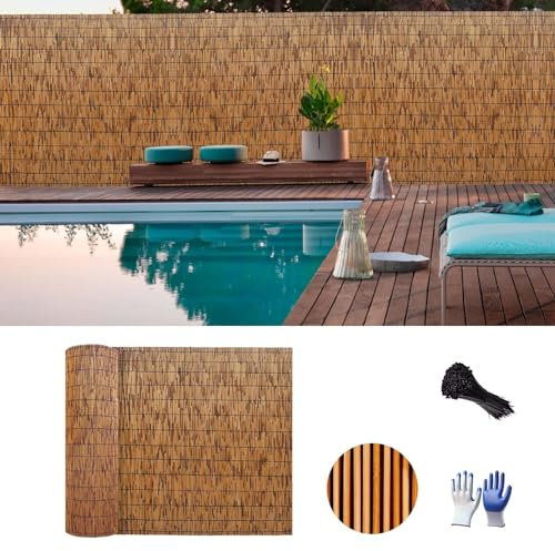 Clôture De Jardin Bambou Brise-Vue 120 X 600 180x300 200 70 140cm Haut Habillage De Balcon Résistant Aux Intempéries Brise-Vue Bambou Opaque & Résistant Aux Intempéries Facile A Utiliser Pour Beach Pa