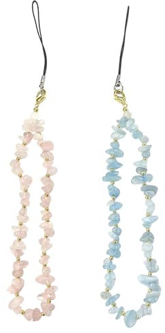 ZGDEIWGF 2 Piezas De Cadenas Para Teléfonos Móviles Con Cuentas De Grava, Colgantes Universales Para Colgar