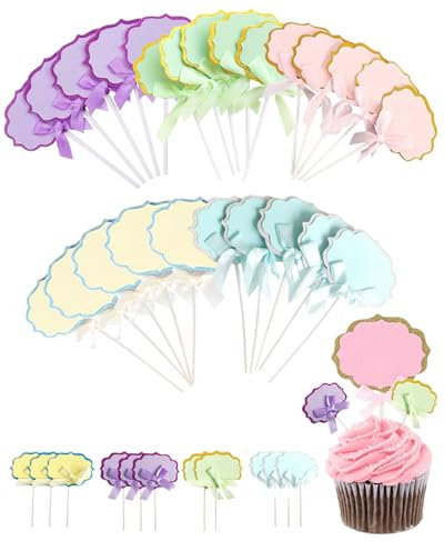 KGDUYC 40 Pezzi Cupcake Topper Etichette, cupcake topper, etichette di formaggio,Etichette per Decorazioni a Buffet, Formaggi Bandierine per Etichette, per Ciambelle, Decorazioni Alimentari