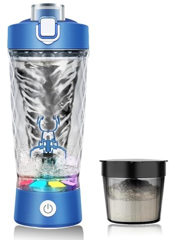 flintronic Bottiglia per Shaker per Proteine, 650 ml Shaker per Proteine Elettrico, Tazze Shaker Ricaricabili USB, Protein Shaker Bottle con Vano Portaoggetti, Senza BPA, per Frullati Proteici