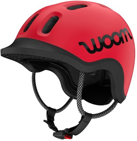 woom Ready Kids' Helmet, Adjustable Pinch-Free Children's Helmet with Reflective Details for Bicycle Riding, Roller Skating & Scooting, for Boys & Girls (Ages 1-14) - Red - X-Small