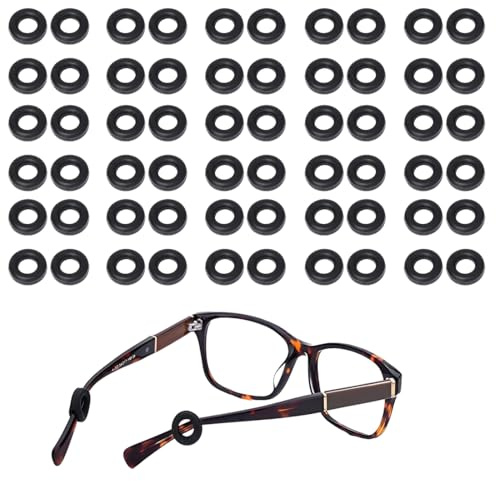 JEYORZY 30 paires de supports à lunettes en silicone, crochets d'oreille antidérapants, coussinets de lunettes antidérapants, crochets d'oreille ronds en silicone, support antidérapant confortable