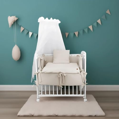 Generisch 3in1 Beistellbett Babybett „Sweater Soft Beige“ – Nachhaltiges und Komfortables Babybett für Neugeborene – Absenkbares Seitengitter & Höhenverstellbar