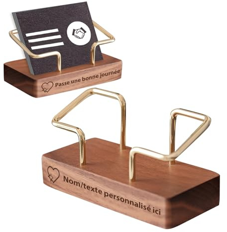 FKF Personnalisation Porte Carte de Visite Graver Nom Texte
