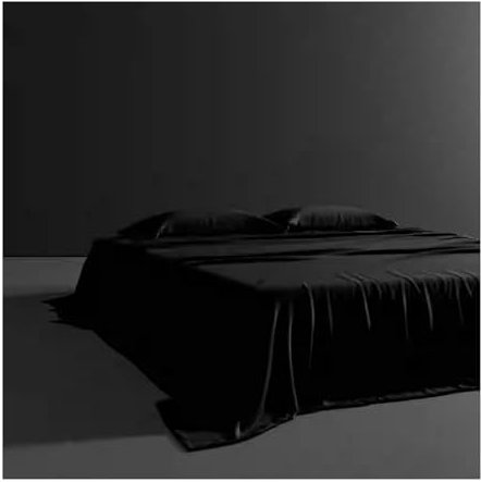 Juego de sábanas de seda ultrasuave, tamaño King de 230 x 250 cm + 2 fundas de almohada de 48 x 74 cm, sábana encimera no bajera, ropa de cama de satén de lujo, color negro, perfecto para decoración