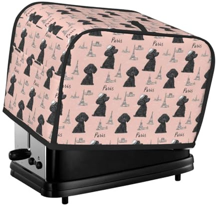 Funda para tostadora con estampado de peluche para 2 rebanadas, fundas para horno tostador con bolsillos para cocina, cubierta de electrodomésticos pequeños y protección de huellas dactilares, lavable